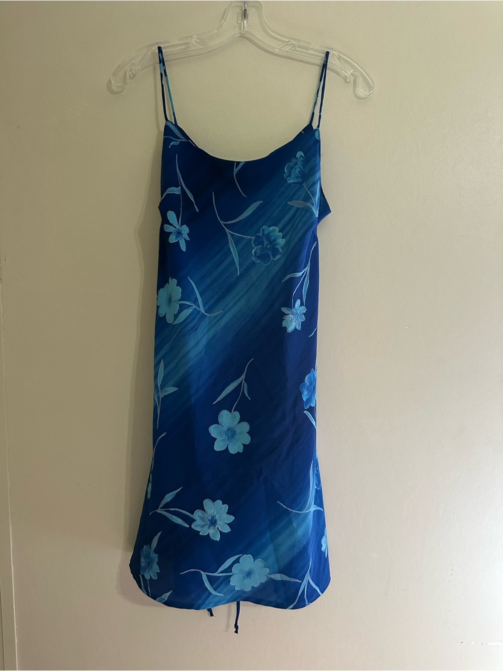 La Belle Blue Floral Mini Slip Dress